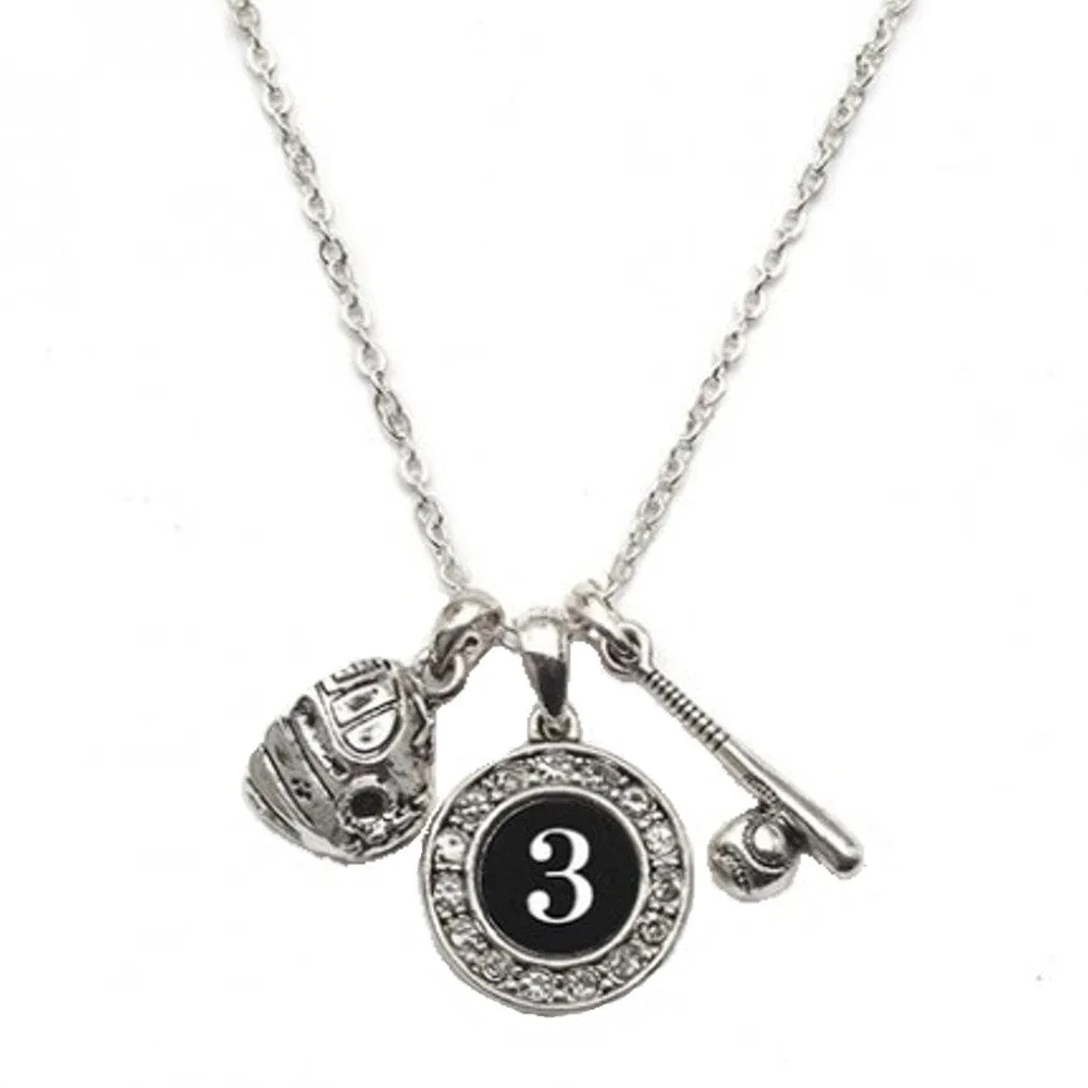 Custom Player Jersey ID Softball Necklace Multiple Numbers