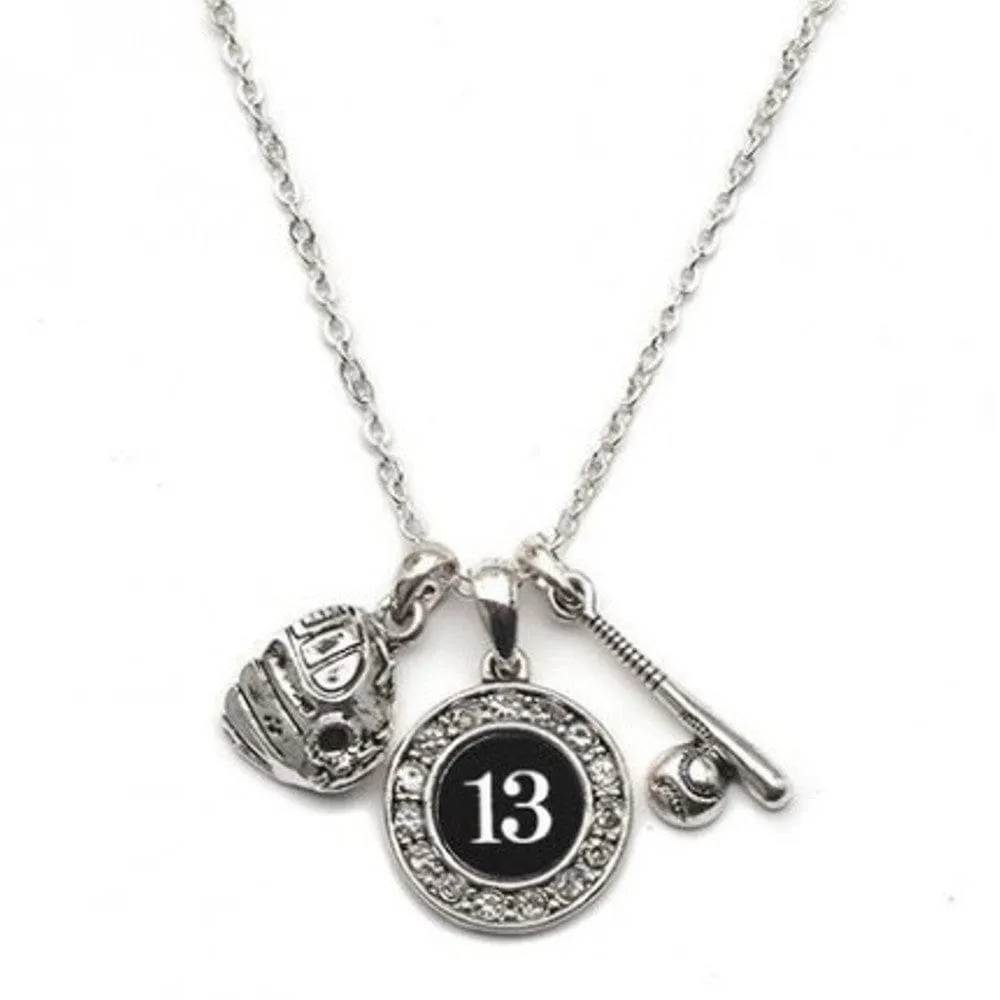 Custom Player Jersey ID Softball Necklace Multiple Numbers