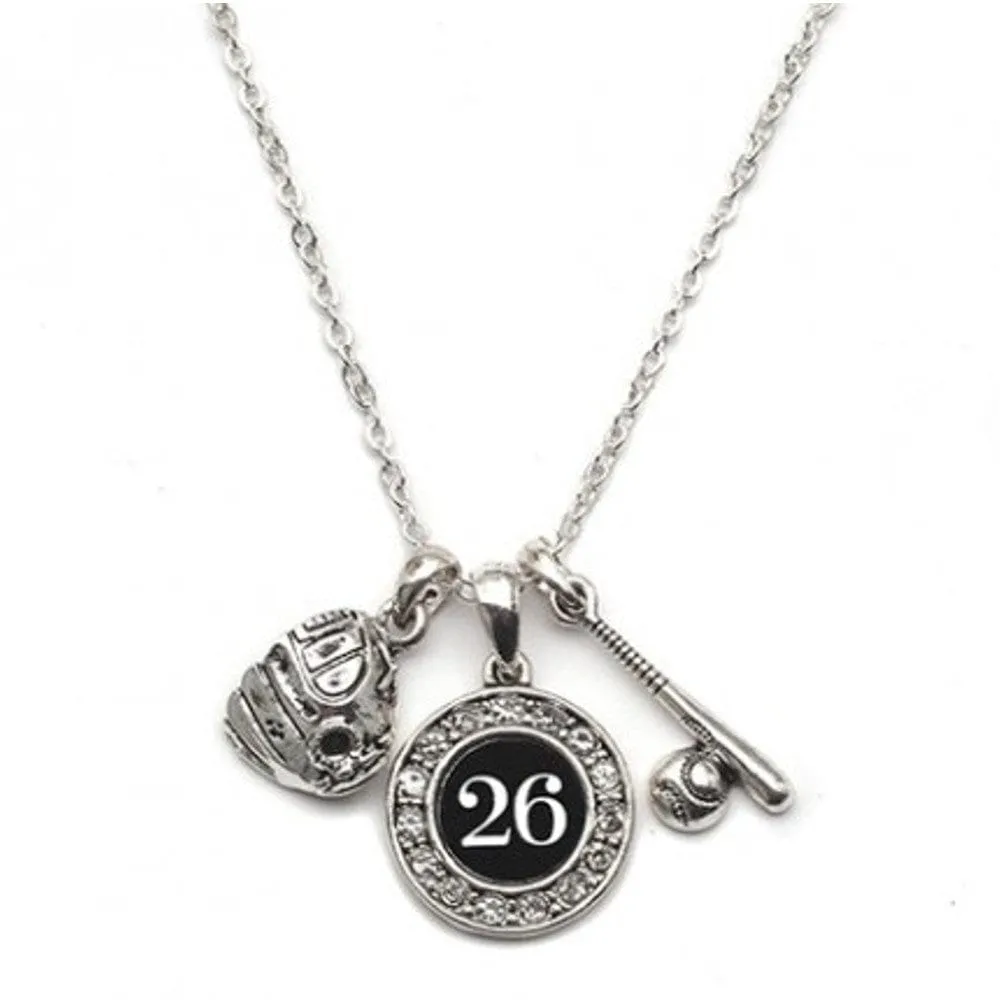 Custom Player Jersey ID Softball Necklace Multiple Numbers