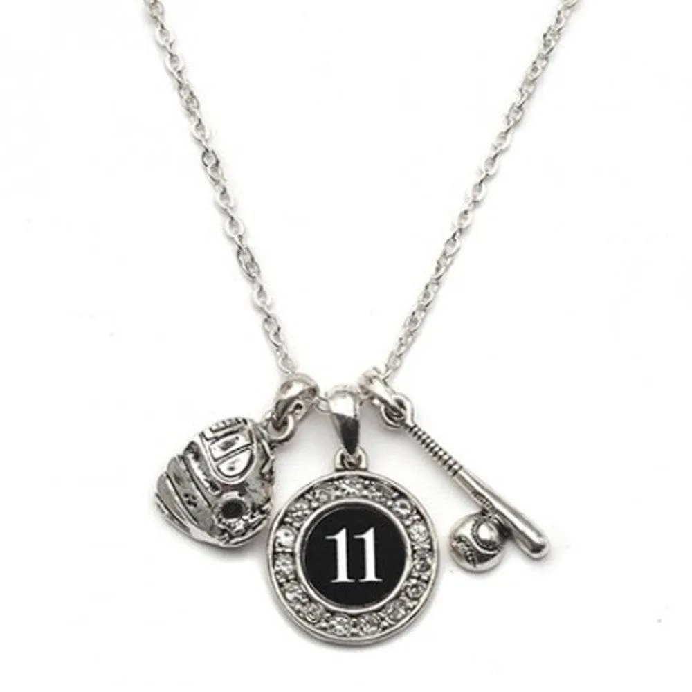 Custom Player Jersey ID Softball Necklace Multiple Numbers