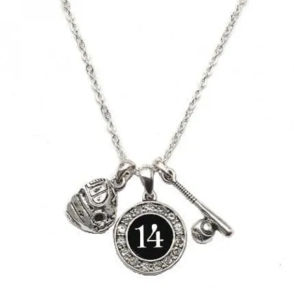 Custom Player Jersey ID Softball Necklace Multiple Numbers