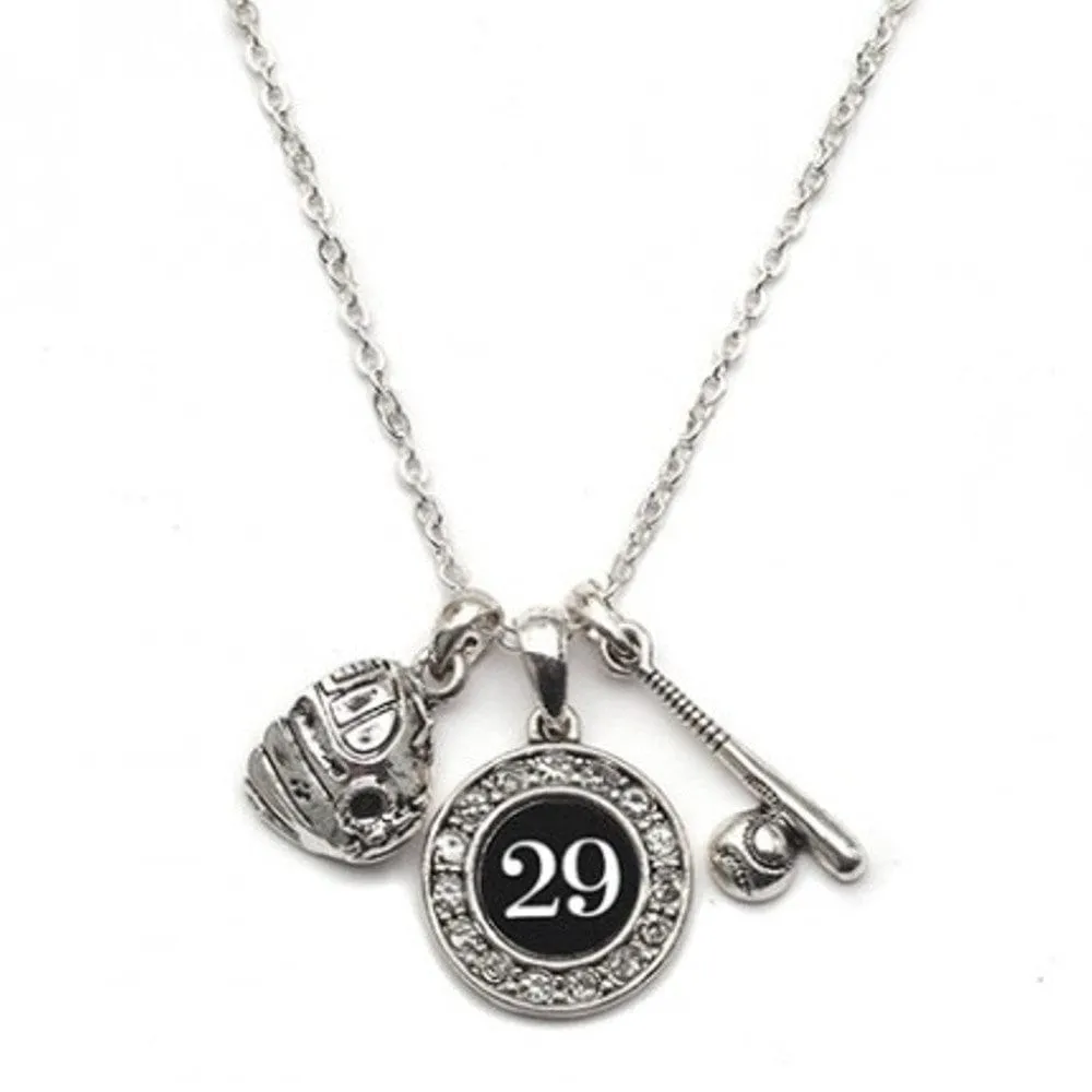 Custom Player Jersey ID Softball Necklace Multiple Numbers