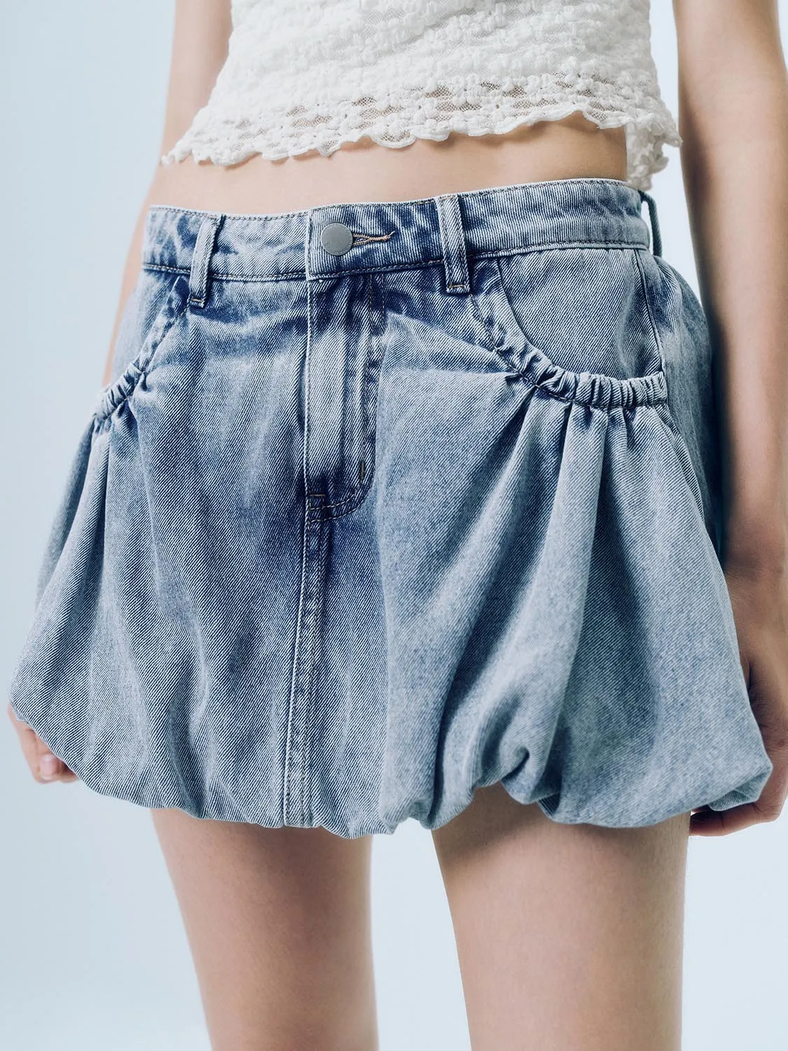 Denim Balloon Skirts