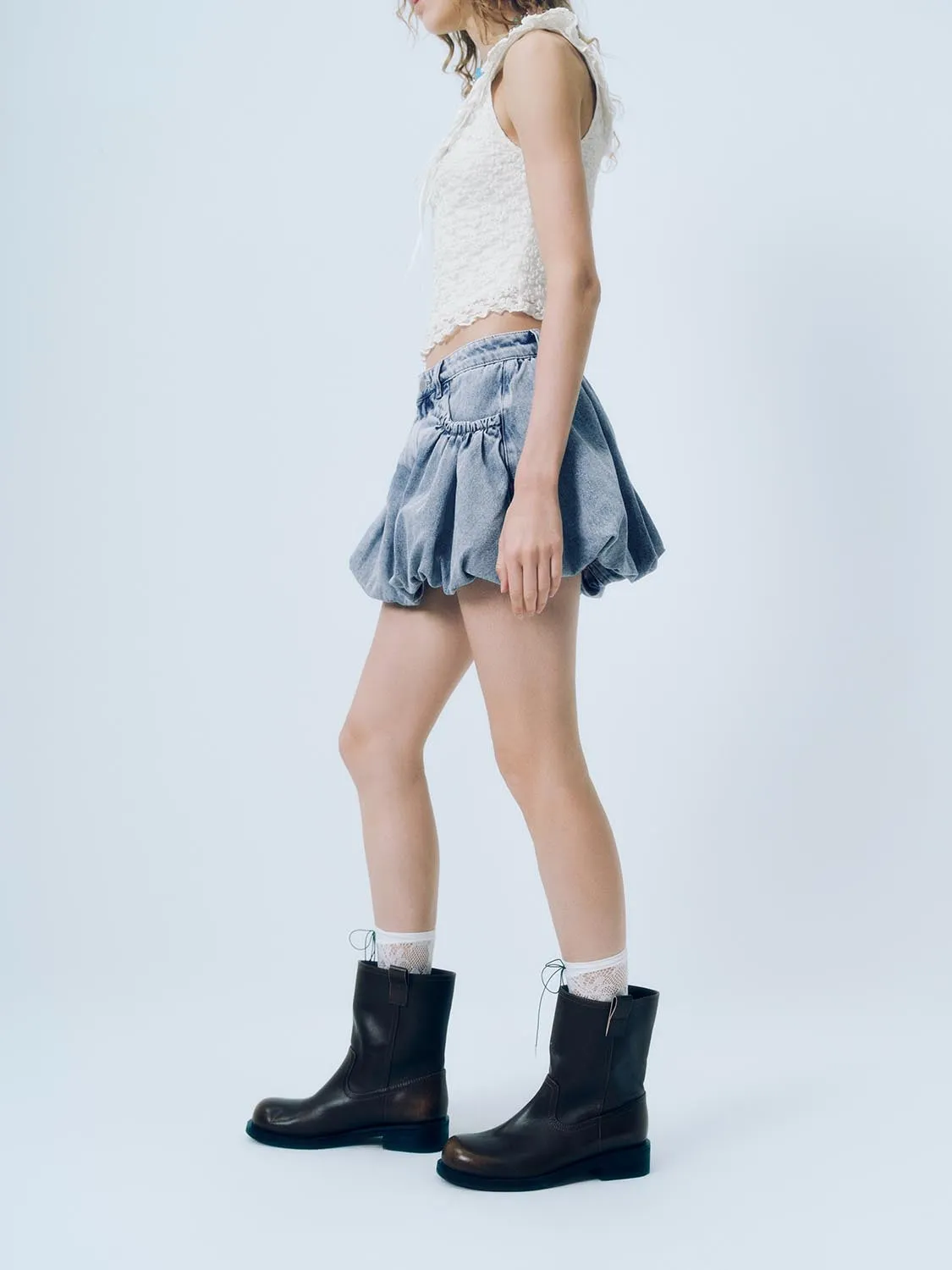 Denim Balloon Skirts
