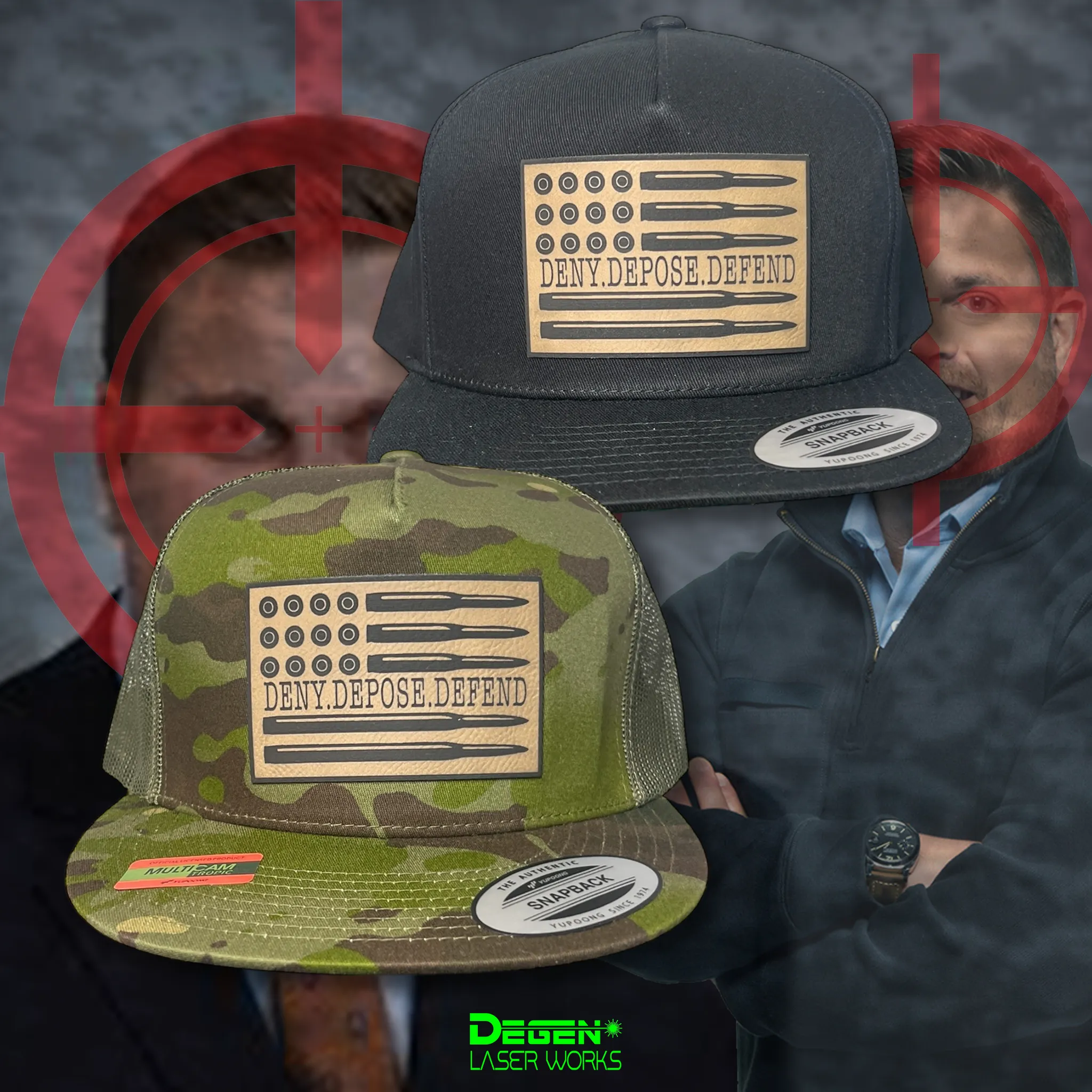 DENY DEPOSE DEFEND Snapback Hats
