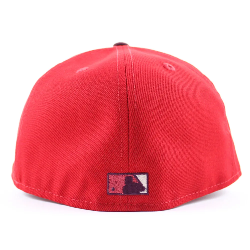 Detroit Tigers Tiger Stadium New Era 59Fifty Fitted Hat (Red Maroon Orange Under Brim)