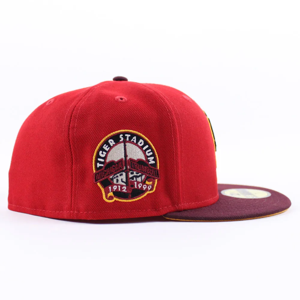 Detroit Tigers Tiger Stadium New Era 59Fifty Fitted Hat (Red Maroon Orange Under Brim)