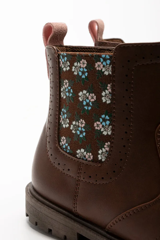 Ditsy Chelsea Boots Tan
