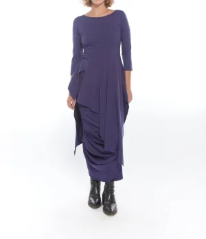 Elise Assymetrical Long Sleeve Top In Ink