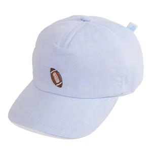 Embroidered Baseball Hat -- Blue Chambray w/ Football