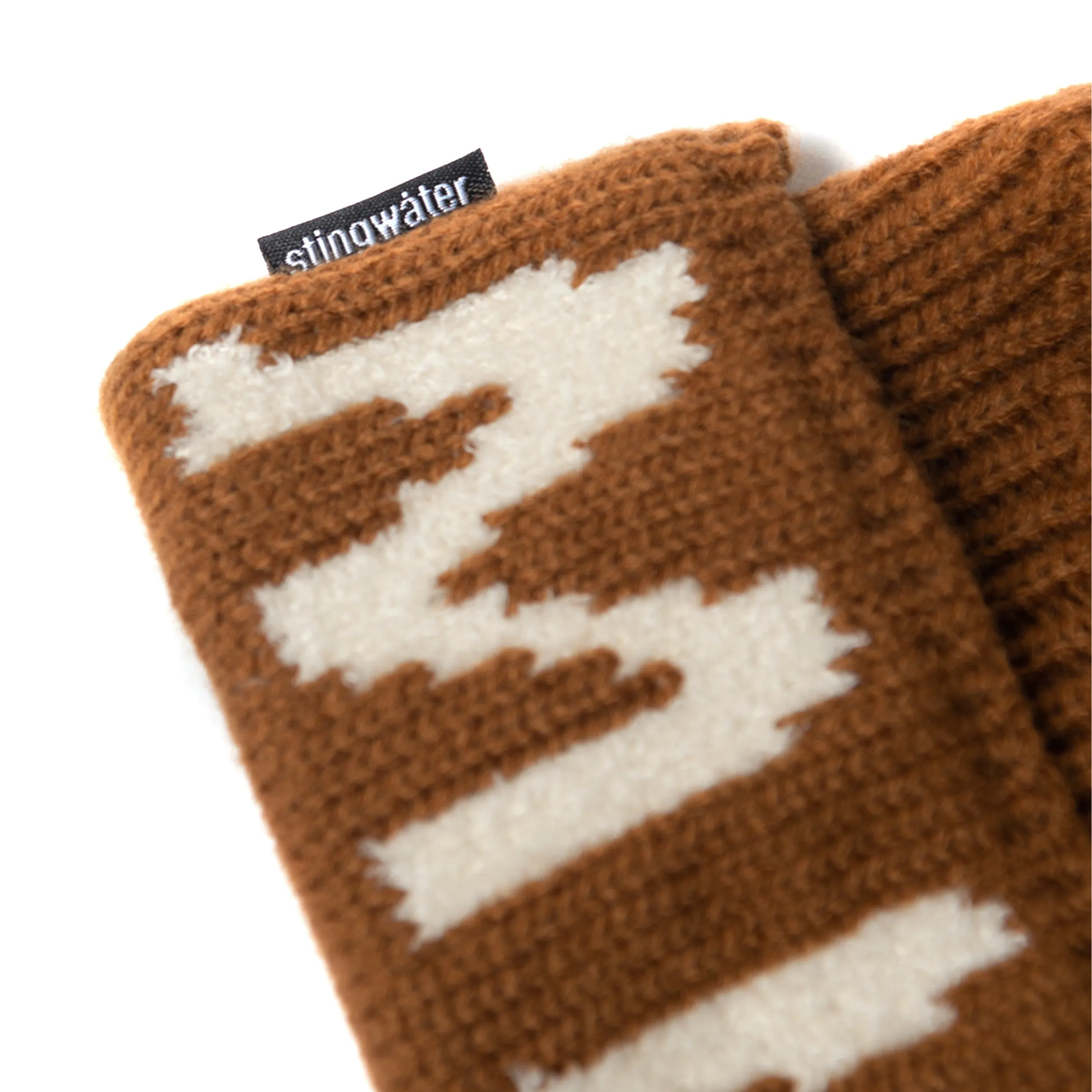Empty Your Mind Knit Fold Beanie Cardboard Brown