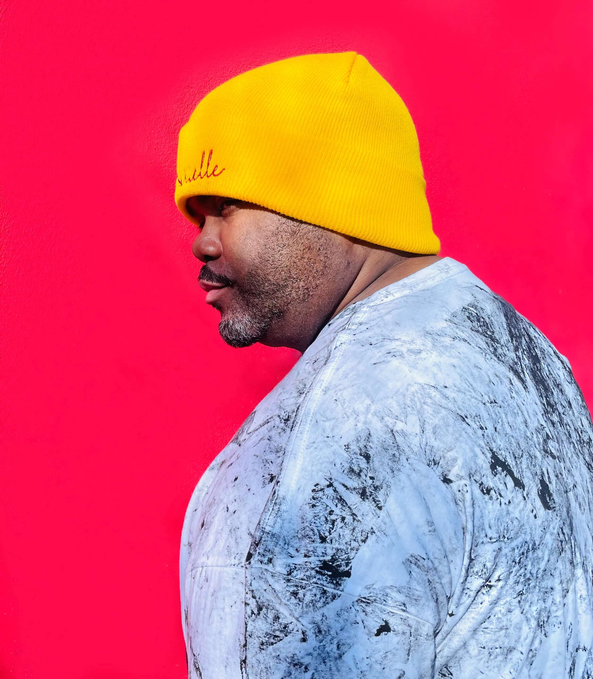 Fallon Aurielle Signature Classic Beanie Hat (Mustard Yellow & Red)