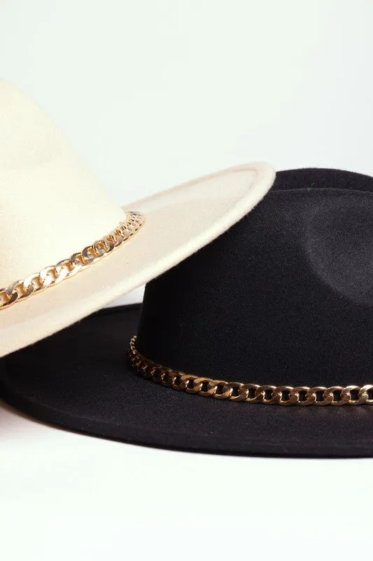 Fedora Hat with Chain