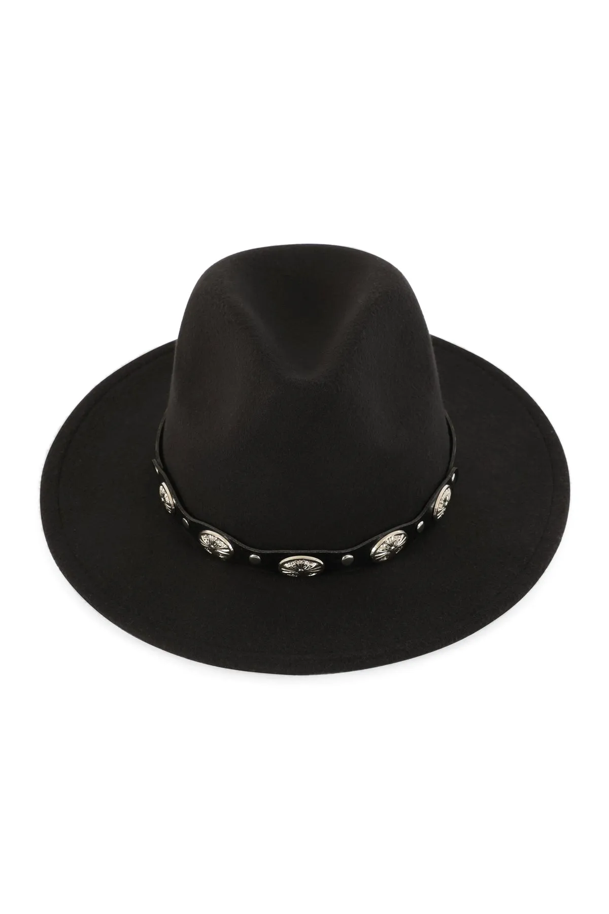 Fedora Panama Hat with Leather Buckle Hatband Black - Pack of 6