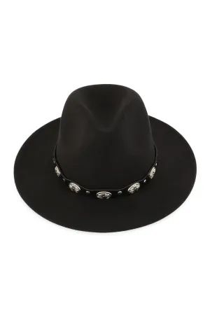 FEDORA PANAMA HAT WITH LEATHER BUCKLE HATBAND