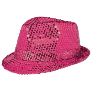 Fedora Sequin Hat Pink