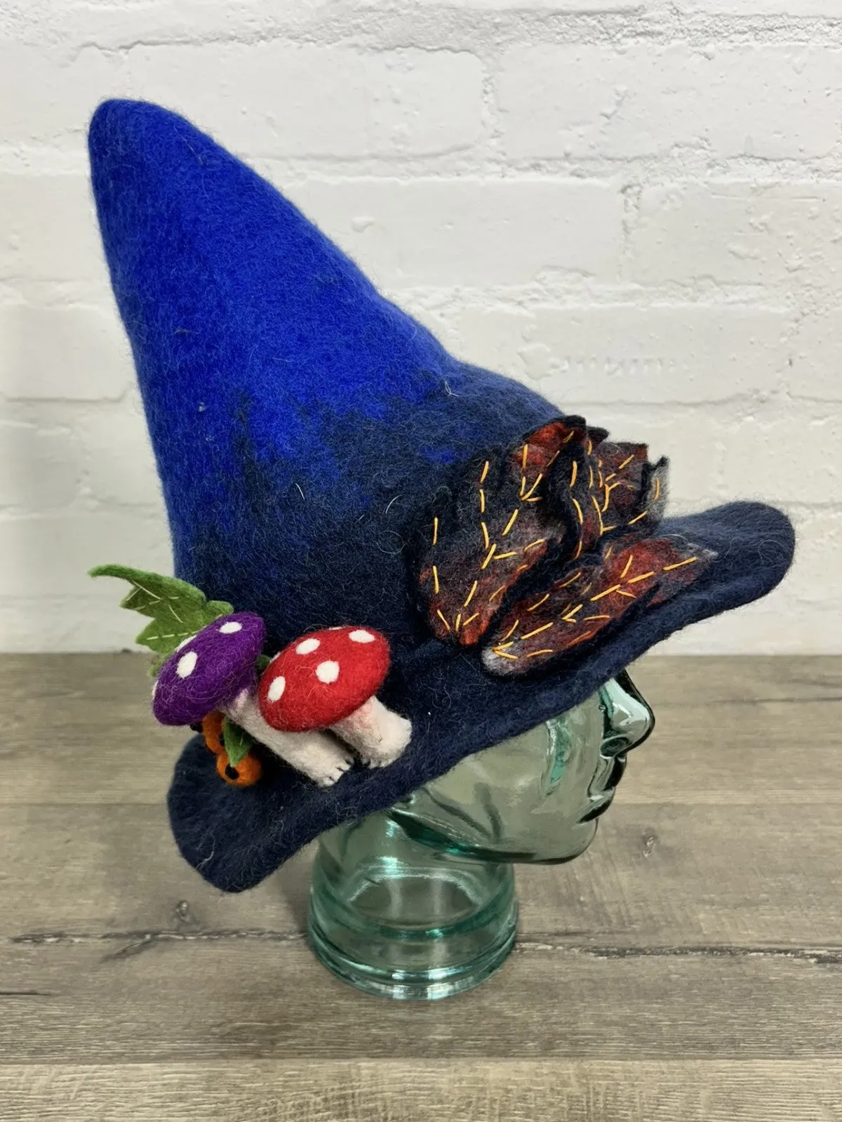 Felt Small Blue Mushroom Hat