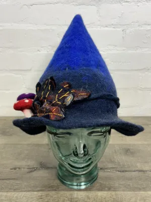 Felt Small Blue Mushroom Hat