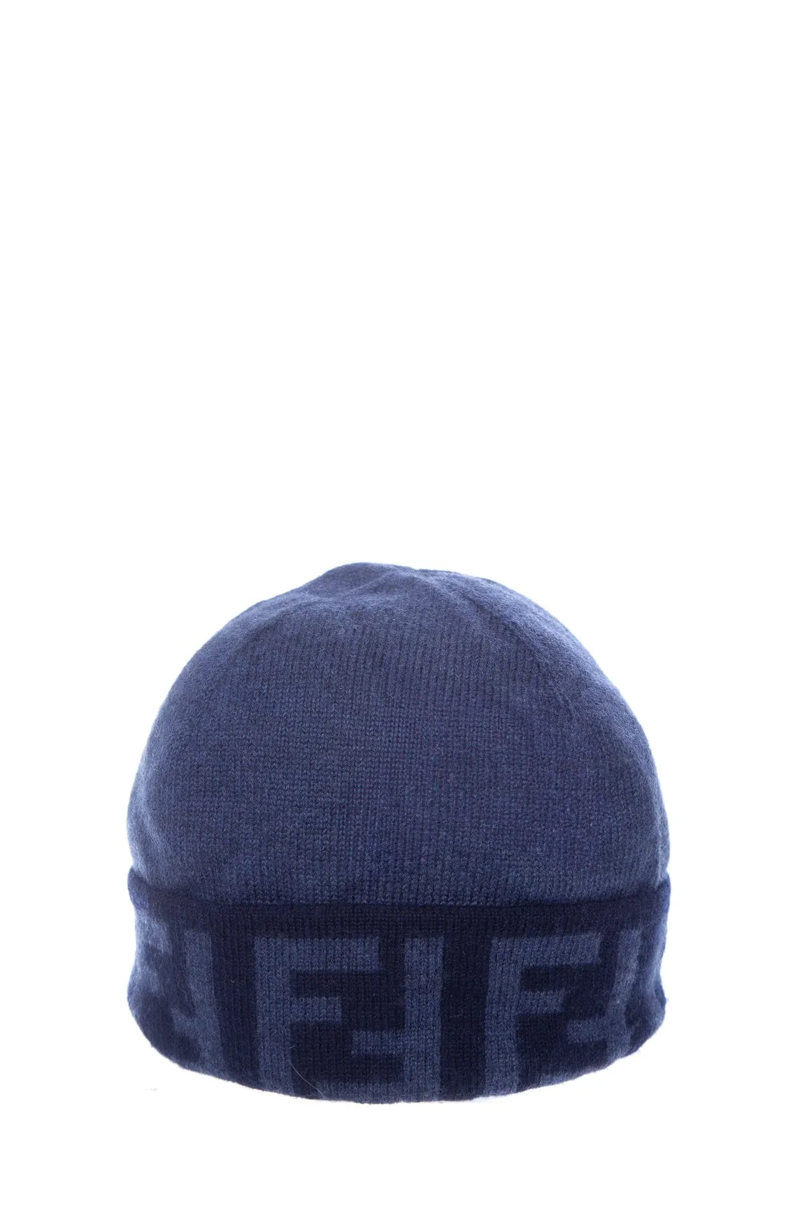 Fendi Blue Knit Zucca Print Hat/Beanie