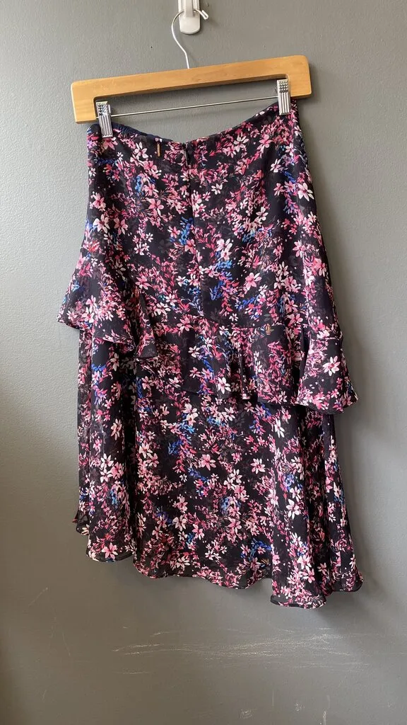 Floral Asymmetrical Midi Skirt