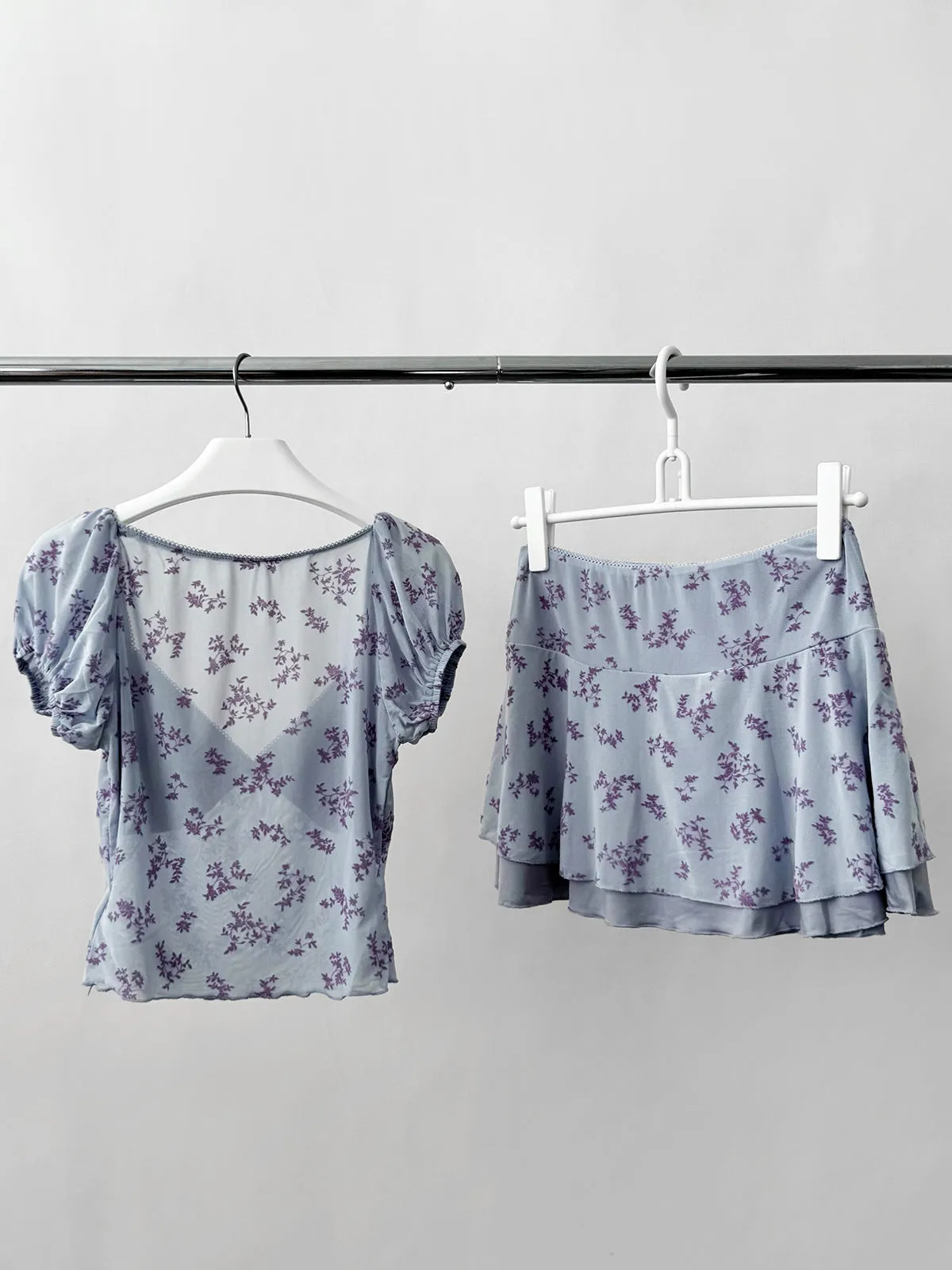 floral mini skirt