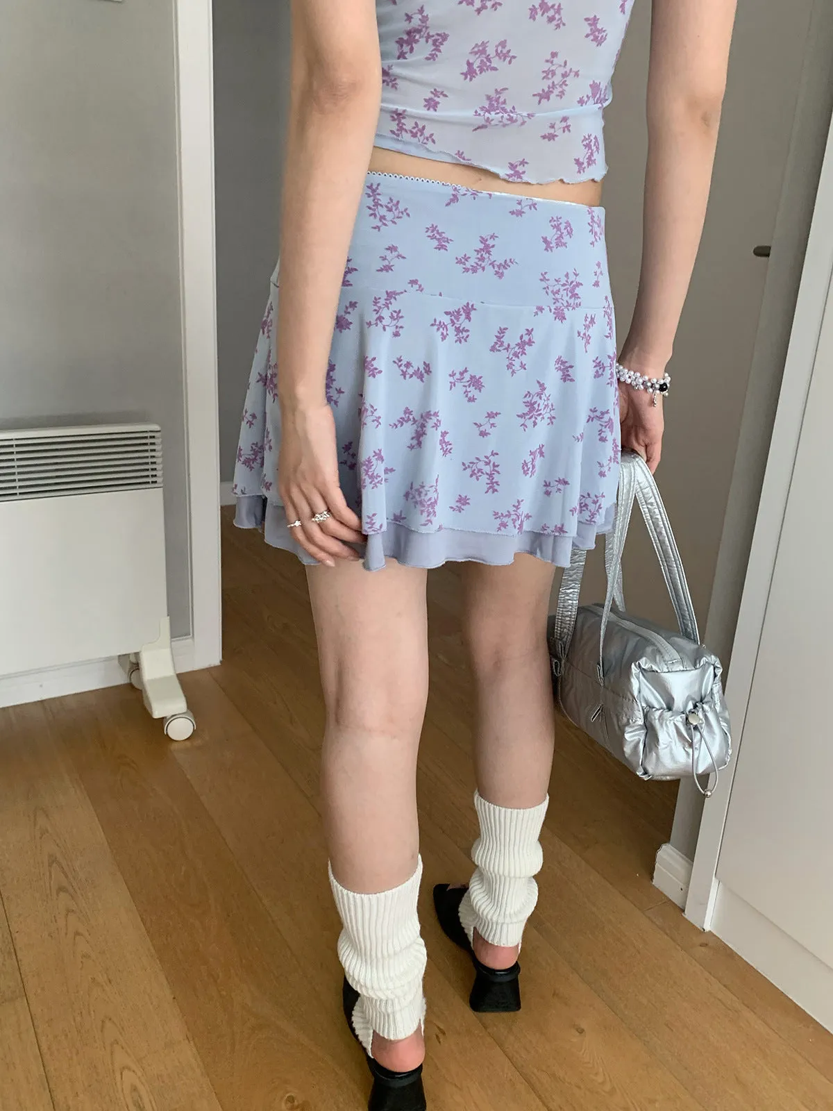 floral mini skirt