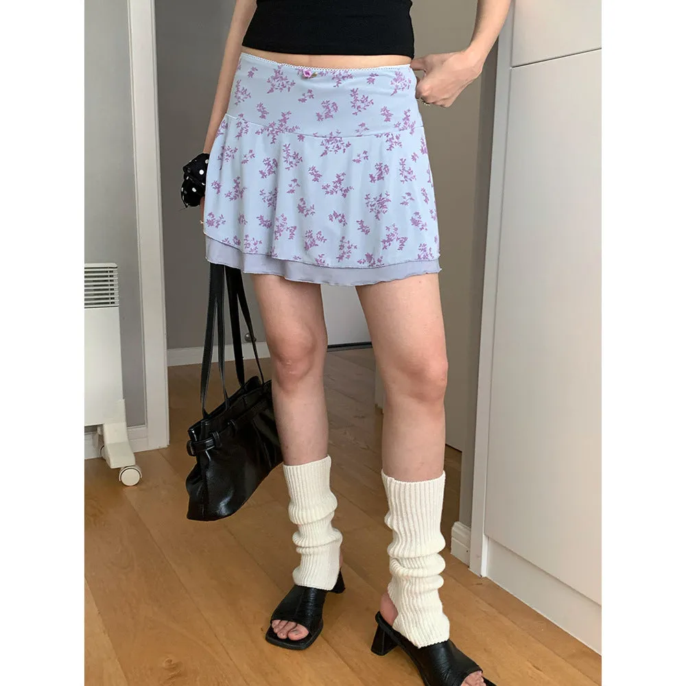 floral mini skirt