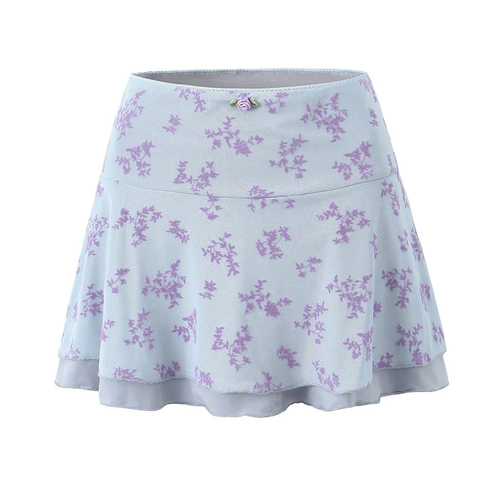 floral mini skirt