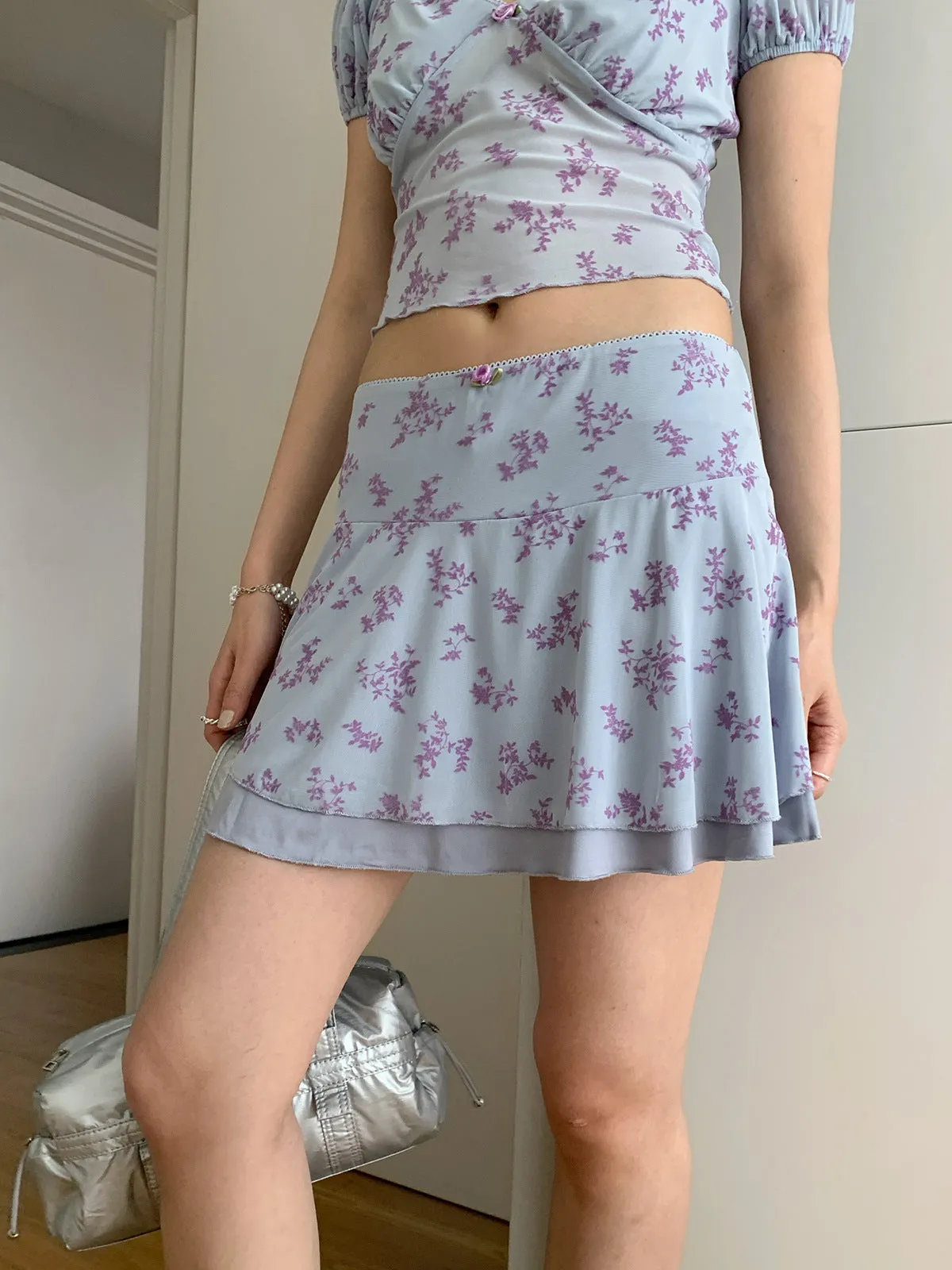 floral mini skirt