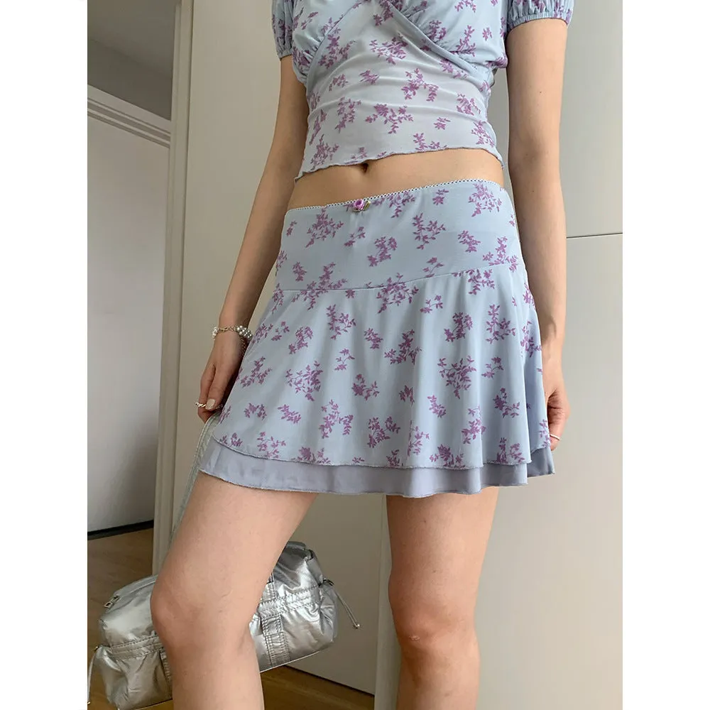 floral mini skirt