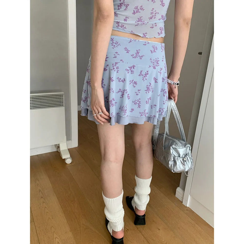 floral mini skirt