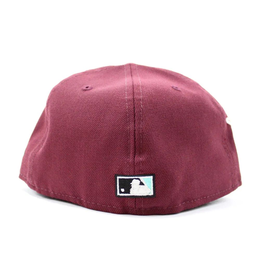 Florida Marlins 2003 World Series New Era 59Fifty Fitted Hat (Maroon Teal Under brim)