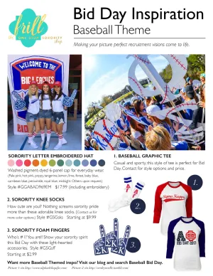 {Free Instant Download} Bid Day Inspo: Baseball Theme