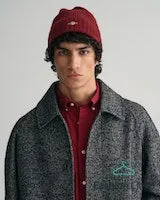 Gant Sheild wool beanie Juniper, Marine and Wine