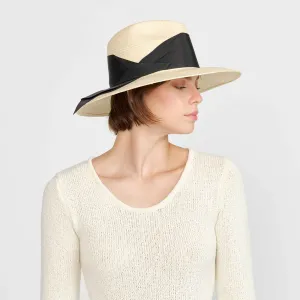 Gardenia Hat in Nat/Black