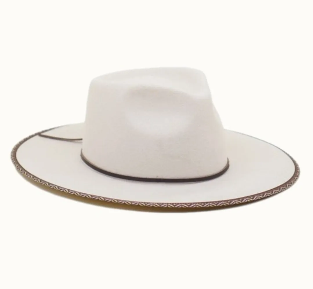 Geometric Pattern Trim Fedora