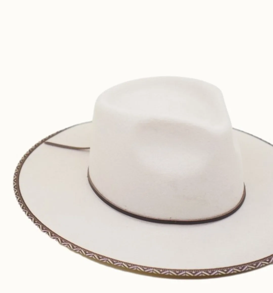 Geometric Pattern Trim Fedora