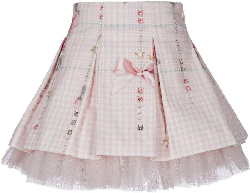 Girls Pink Jewel Skirt