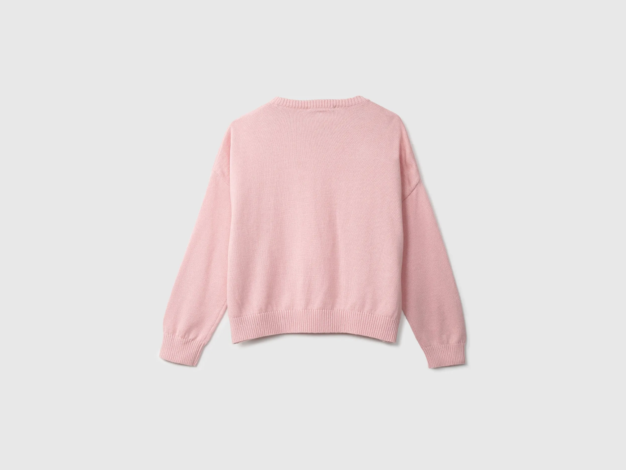 Girls Pink Long Sleeve Sequined Sweater