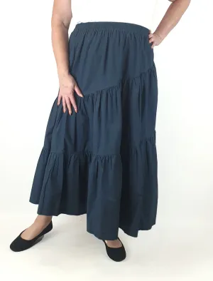 Gorman navy asymmetrical tiered skirt size 16