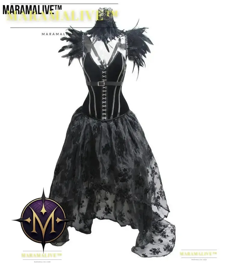 Gothic Floor-Length Skirt Punk Dark Stage Catwalk Maramalive™