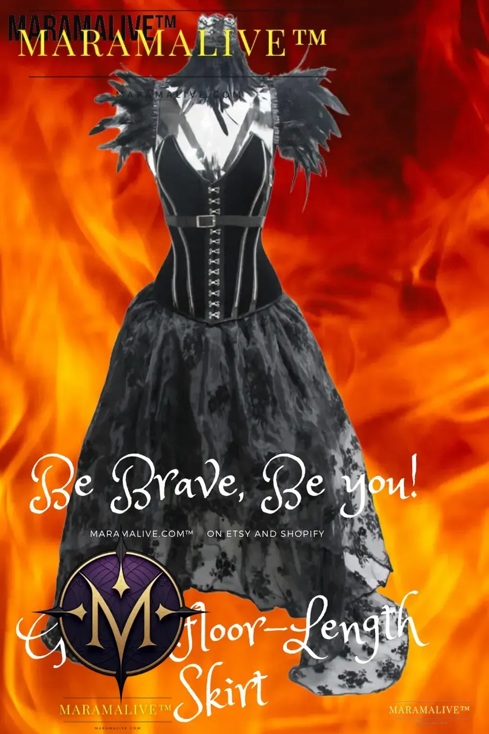 Gothic Floor-Length Skirt Punk Dark Stage Catwalk Maramalive™