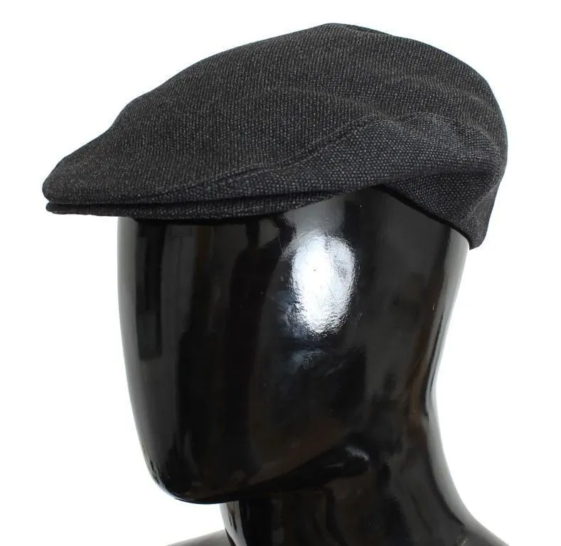 Gray Wool Newsboy Cap