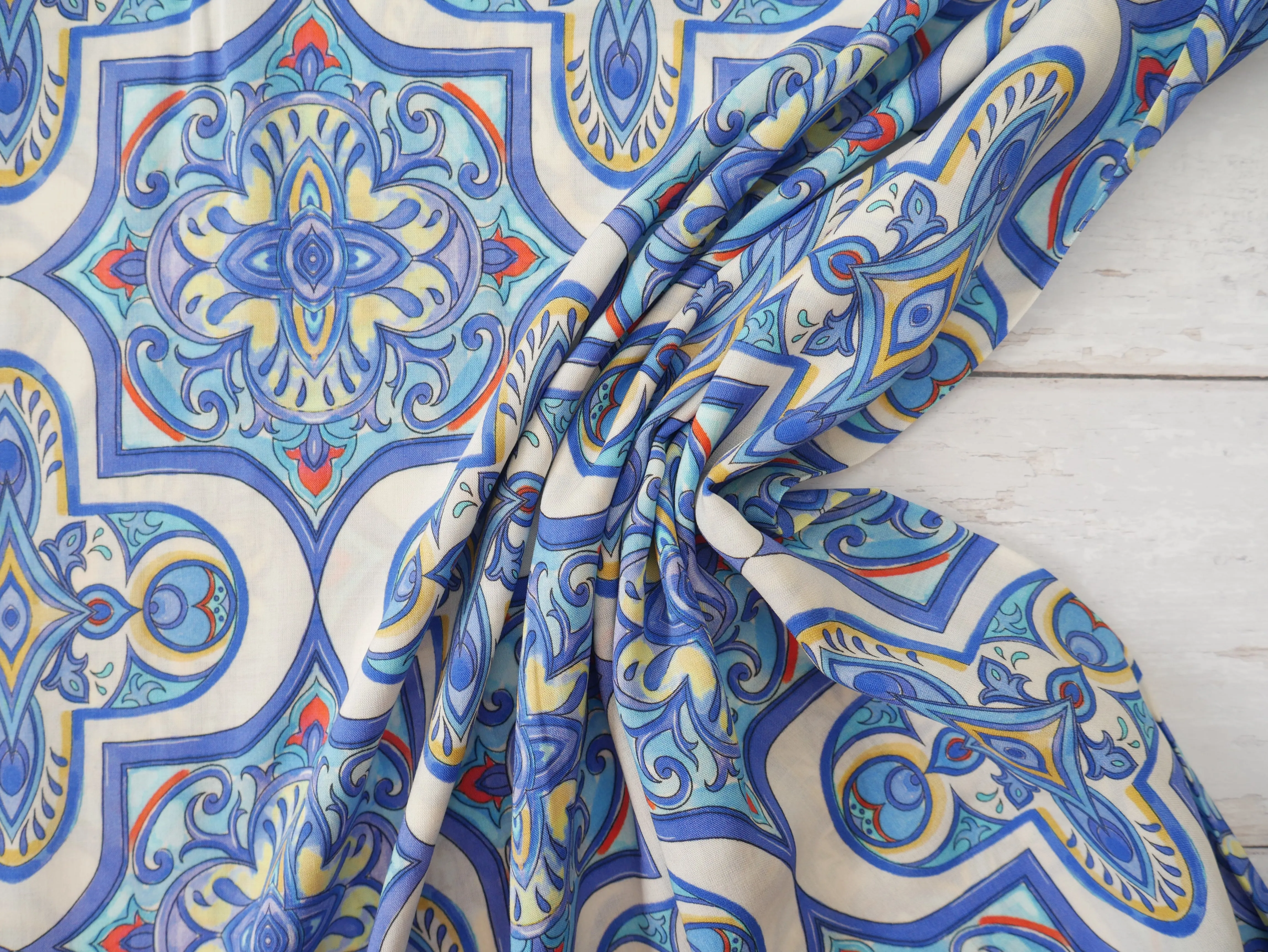 Greek Plaza Viscose Challis Lawn, £17.50 p/m