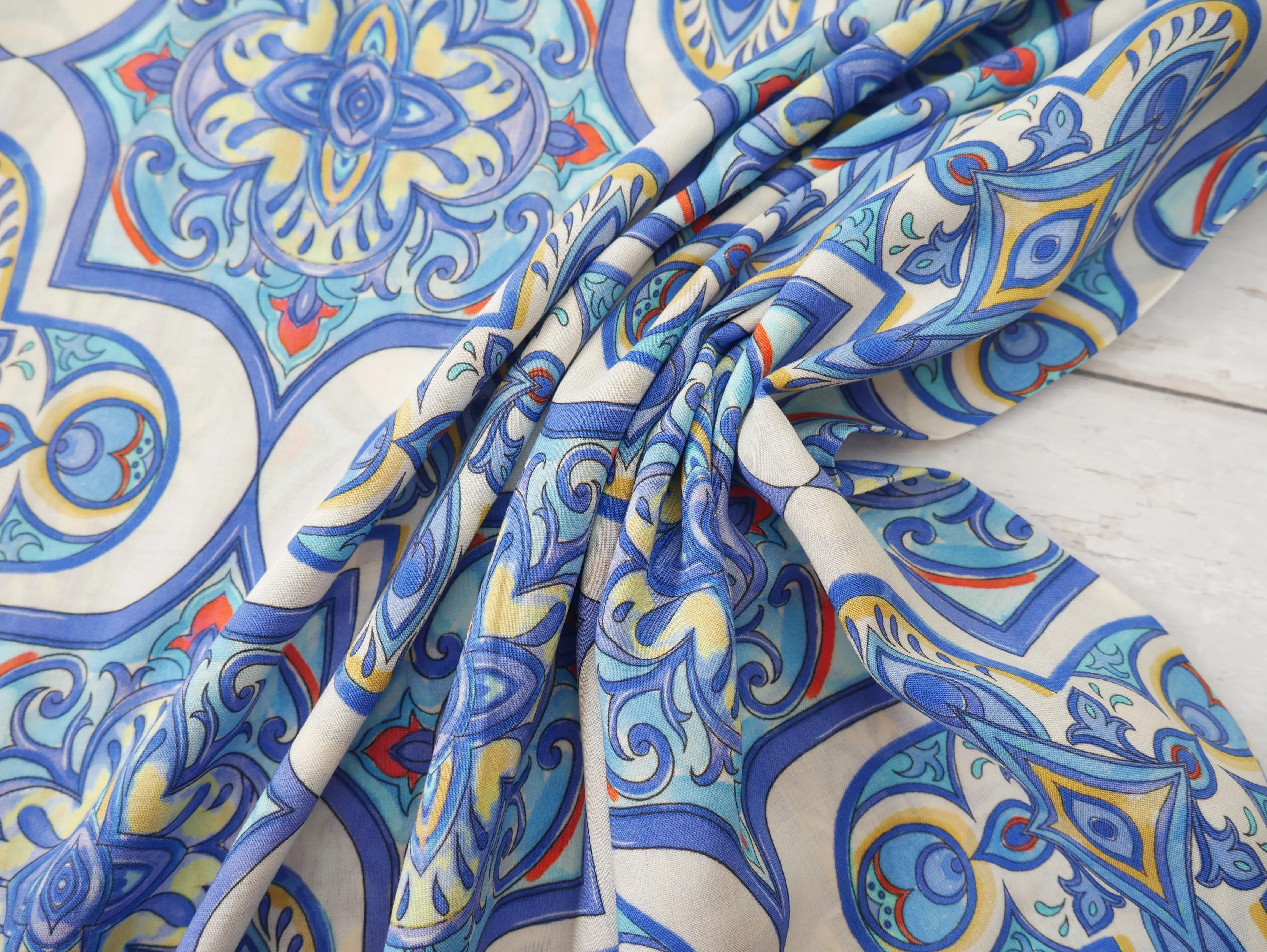 Greek Plaza Viscose Challis Lawn, £17.50 p/m