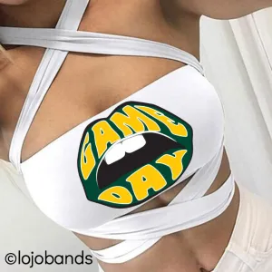 Green & Yellow Game Day White Multiway Bandeau