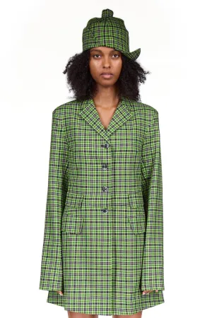 Green Tartan Brushed Wool Hat