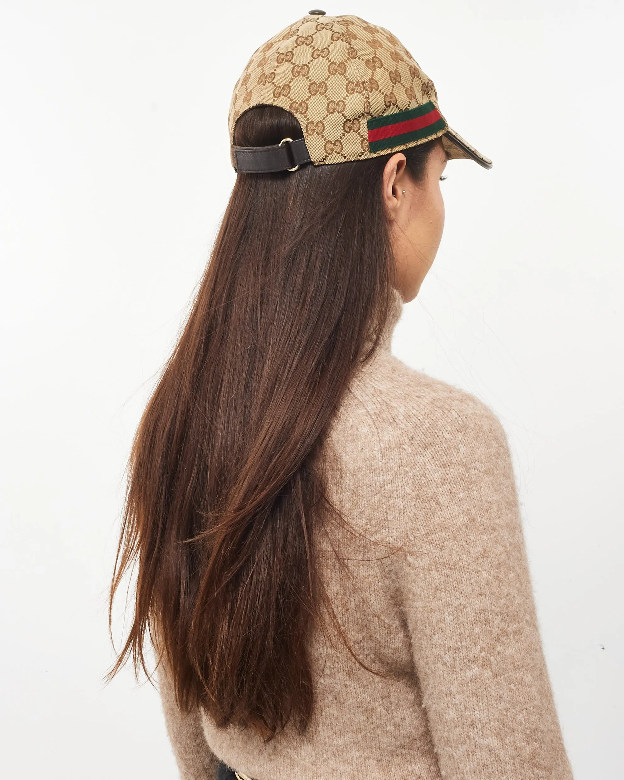 Gucci Monogram Canvas Web Baseball Cap - M