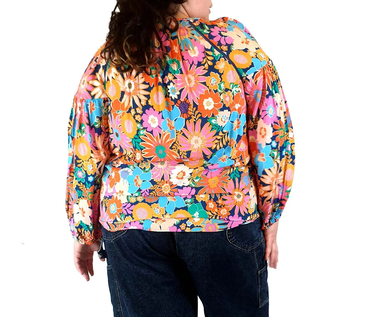 Henry Oscar floral print long sleeve top fits size 20-22