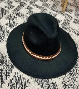 Here I Am Wide Brim Hat - Black